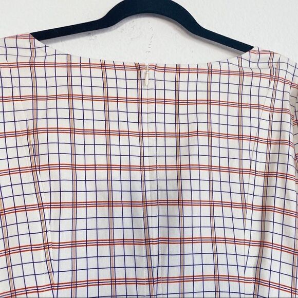 Nicholas Linen blend Button Front Check Mini Dress - Picture 10 of 12